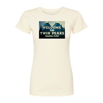 Juniors' Twin Peaks Welcome Fitted Tee