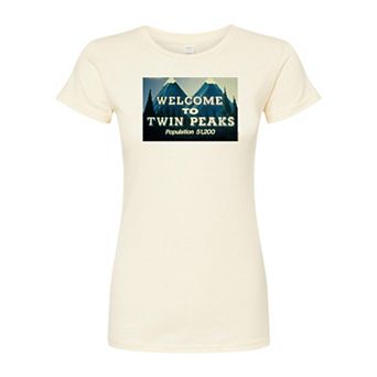 Juniors' Twin Peaks Welcome Fitted Tee