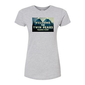 Juniors' Twin Peaks Welcome Fitted Tee