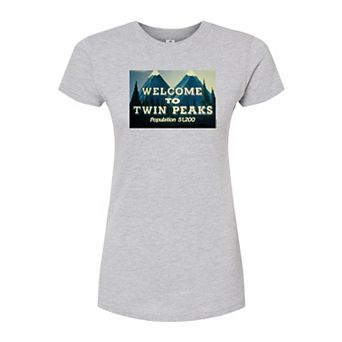 Juniors' Twin Peaks Welcome Fitted Tee