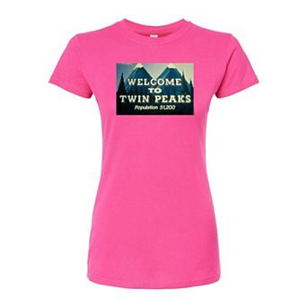 Juniors' Twin Peaks Welcome Fitted Tee