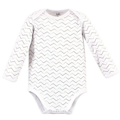 Touched by Nature Organic Cotton Long-Sleeve Bodysuits 5pk, Marching Elephant, 3-6 Months