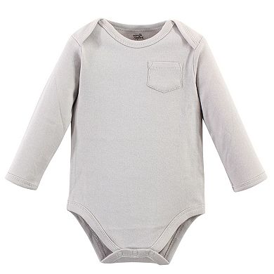 Touched by Nature Organic Cotton Long-Sleeve Bodysuits 5pk, Marching Elephant, 3-6 Months