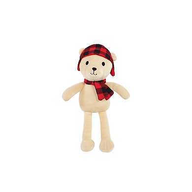 Hudson Baby Unisex Baby Plush Bathrobe and Toy Set, Plaid Bear, One Size