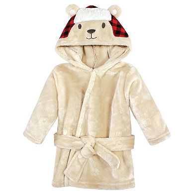 Hudson Baby Unisex Baby Plush Bathrobe and Toy Set, Plaid Bear, One Size
