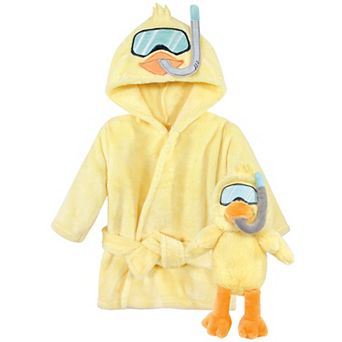 Hudson Baby Unisex Baby Plush Bathrobe and Toy Set, Scuba Duck, One Size