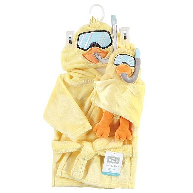 Hudson Baby Unisex Baby Plush Bathrobe and Toy Set, Scuba Duck, One Size