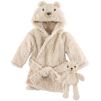 Hudson Baby Unisex Baby Plush Bathrobe and Toy Set, Cozy Bear, One Size