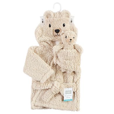 Hudson Baby Unisex Baby Plush Bathrobe and Toy Set, Cozy Bear, One Size