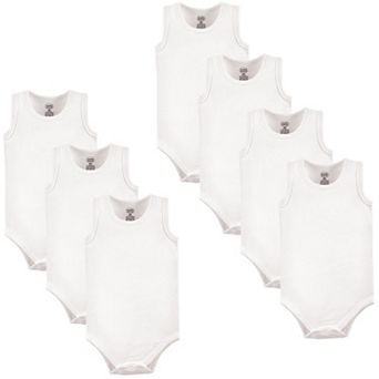 Luvable Friends Cotton Sleeveless Bodysuits 7 pk White