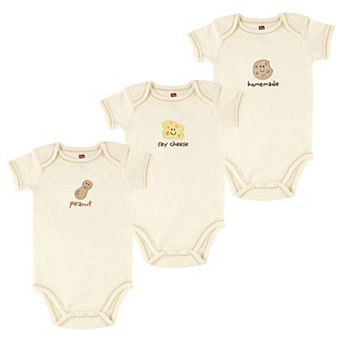 Touched by Nature Organic Cotton Bodysuits 3 pk Peanut