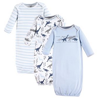 Touched by Nature Unisex Baby Organic Cotton Gowns, Dino, Preemie/Newborn