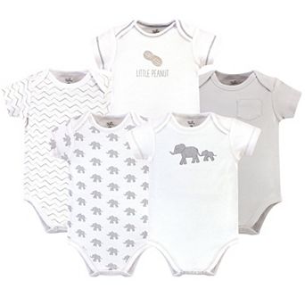 Touched by Nature Organic Cotton Bodysuits 5 pk Marching Elephant, 18-24 Months