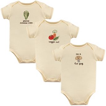 Touched by Nature Organic Cotton Bodysuits 3 pk Mushroom
