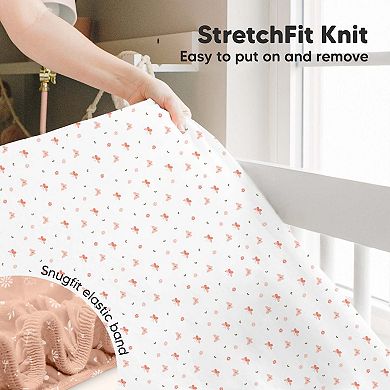 Keababies 2-pack Mini Crib Sheets, Pack And Play Sheets Fitted, Organic Fitted Crib Sheet