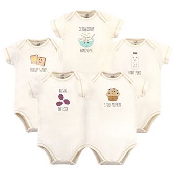 Touched by Nature Organic Cotton Bodysuits 5 pk Muffin