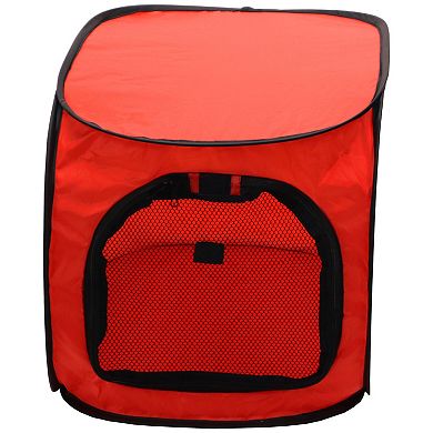 Redmon Pet Partners 41.5 Inch Portable Foldable Pop Up Pet Crate, X-Large, Red
