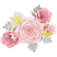 White 3D Paper Flowers Decorations for Wall Decor, Wedding, Nursery (3  Pieces)