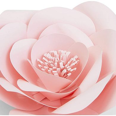 3D Paper Flowers, Pink Wall Decor (12 Pieces)