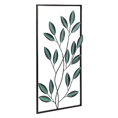 Metal Leaf Wall Decor for Living Room, Wall Art for Gifts, Wedding, Housewarming 12 x 23.6 In