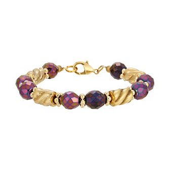 1928 Gold Tone Beaded Bracelet