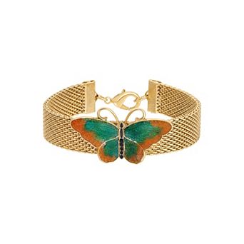 1928 Gold Tone Butterfly Bracelet