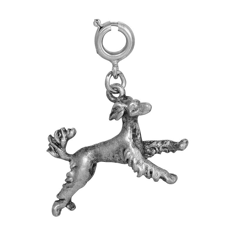 1928 Saluki Dog Charm, Womens, Silver