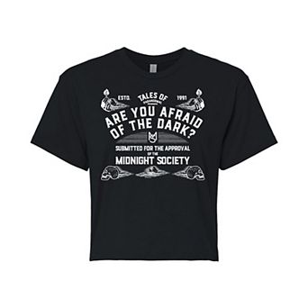 Juniors' Are You Afraid Of The Dark "Midnight Society" Poster Cropped Graphic Tee