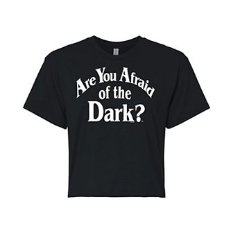 Juniors' Are You Afraid Of The Dark Cropped Graphic Tee