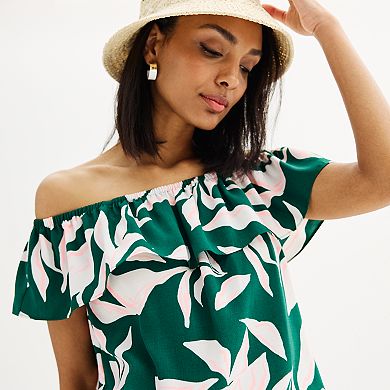 Women's Nine West Ruffled Off-the-Shoulder Top
