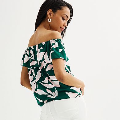 Women's Nine West Ruffled Off-the-Shoulder Top