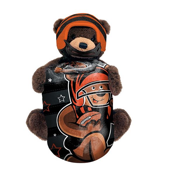 Cincinnati Bengals Plush Bear Hugger & Silk Touch Throw Blanket Set