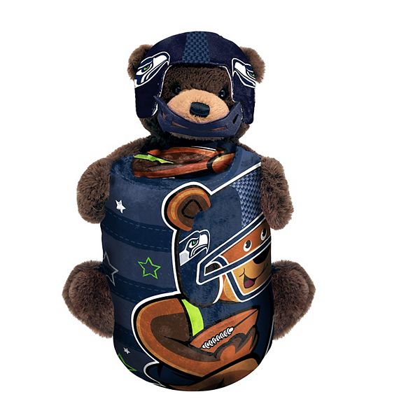 Seattle Seahawks Plush Bear Hugger & Silk Touch Throw Blanket Set