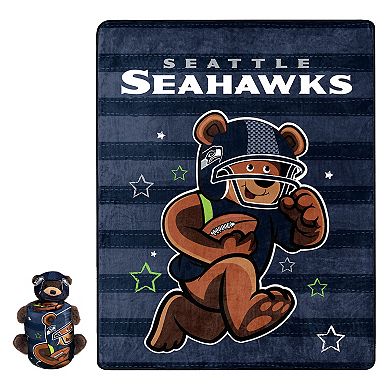 Seattle Seahawks Plush Bear Hugger & Silk Touch Throw Blanket Set