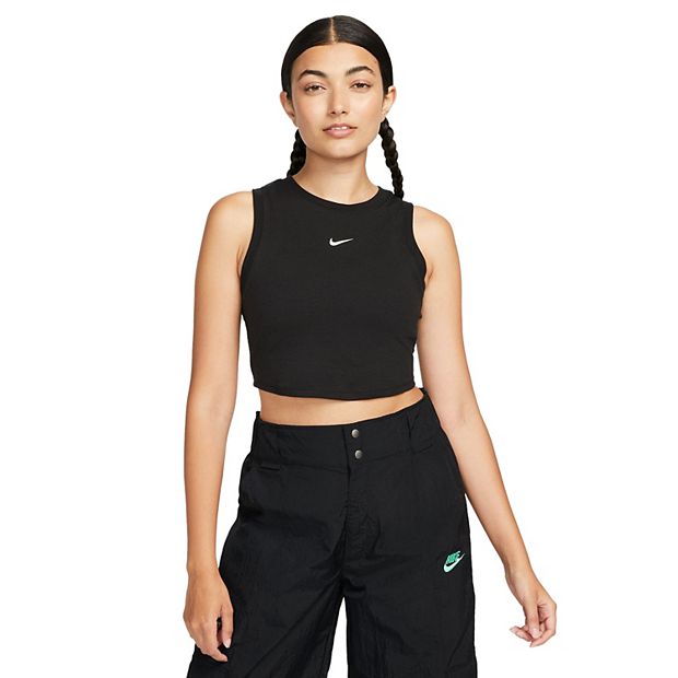 Women s Nike Sportswear Essentials Ribbed Cropped Tank Top