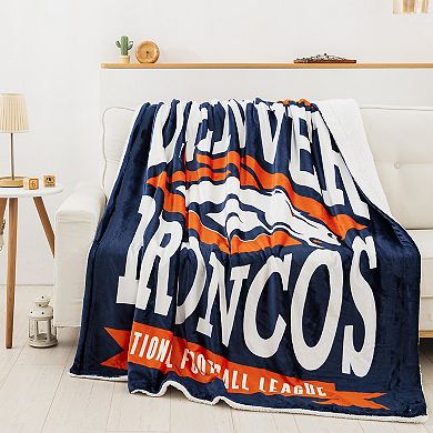 Denver Broncos Silk Touch Sherpa Throw Blanket