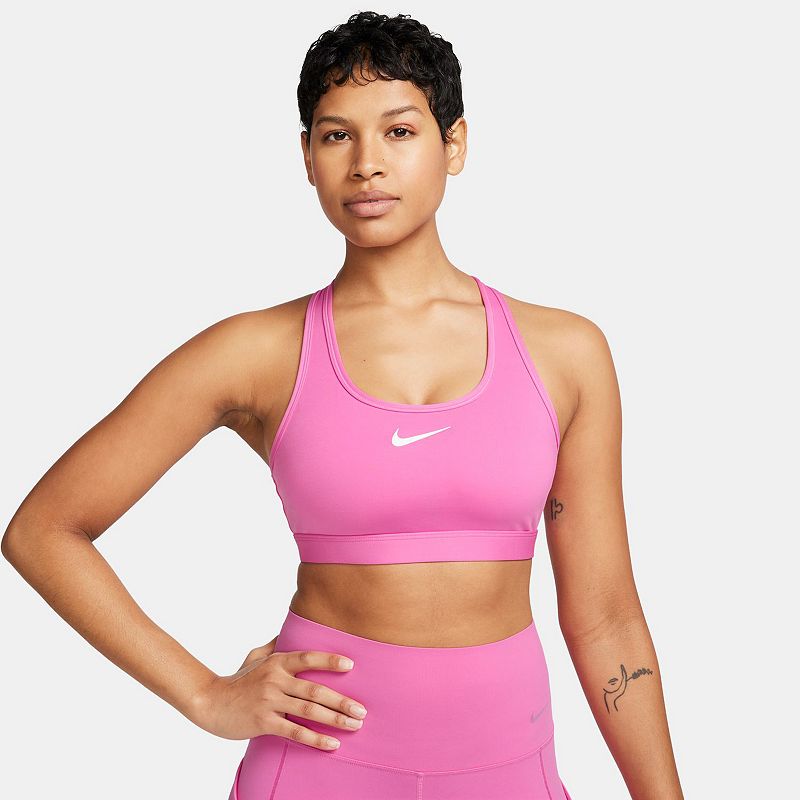 Women's Nike Swoosh Medium Support Padded Sports Bra, Size: Small, Playful Pink
