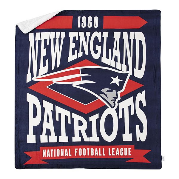 New England Patriots Silk Touch Sherpa Throw Blanket