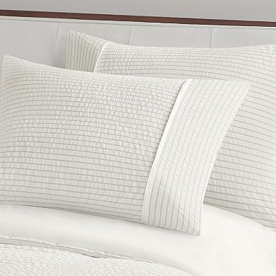 Beautyrest Apollo Oversized Striped Seersucker Comforter Set with Shams