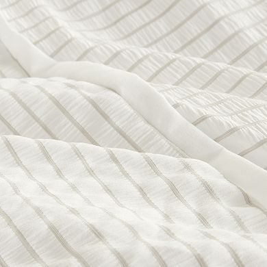 Beautyrest Apollo Oversized Striped Seersucker Comforter Set with Shams