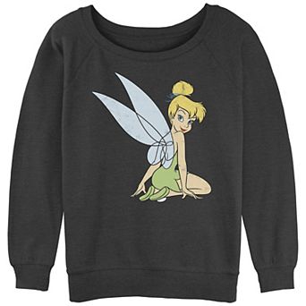 Juniors' Disney Peter Pan Tinker Bill Kneeling Look Back Smile Slouchy Terry
