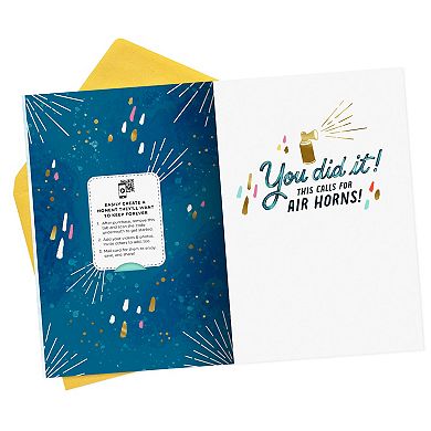 Hallmark Personalized Video Graduation Card, Air Horns (Record Your Own Video Greeting)