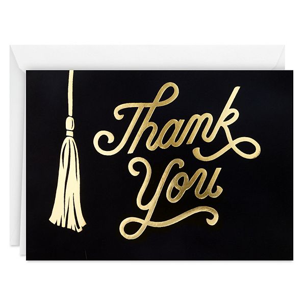 Hallmark Graduation Thank You Cards, Black and Gold Tassel (40 Thank
