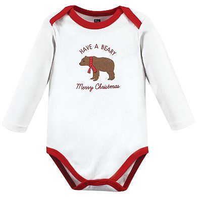 Hudson Baby Unisex Baby Cotton Long-Sleeve Bodysuits, Moose Be Christmas