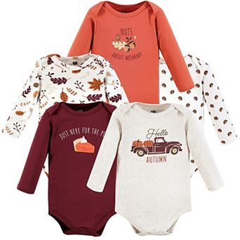Hudson Baby Unisex Baby Cotton Long-Sleeve Bodysuits, Hello Fall