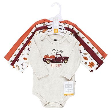Hudson Baby Unisex Baby Cotton Long-Sleeve Bodysuits, Hello Fall