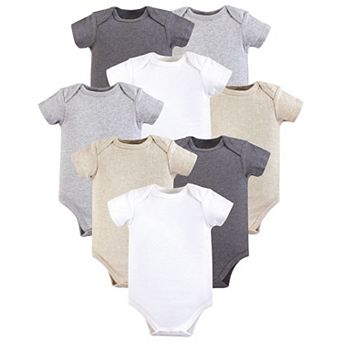 Hudson Baby Cotton Bodysuits 8 pk Heather Gray, 0-3 Months