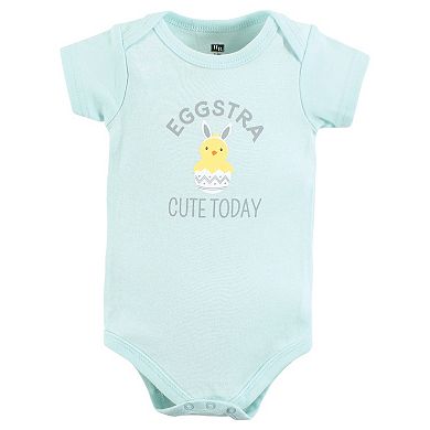 Hudson Baby Unisex Baby Cotton Bodysuits, Eggstra Cute