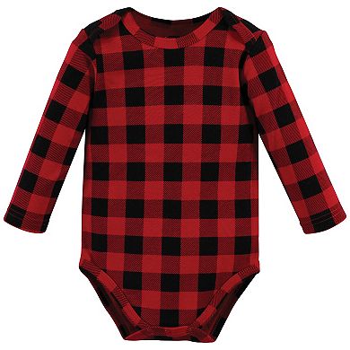 Hudson Baby Unisex Baby Cotton Long-Sleeve Bodysuits, Christmas Tree