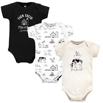 Hudson Baby Unisex Baby Cotton Bodysuits, Farm Friends